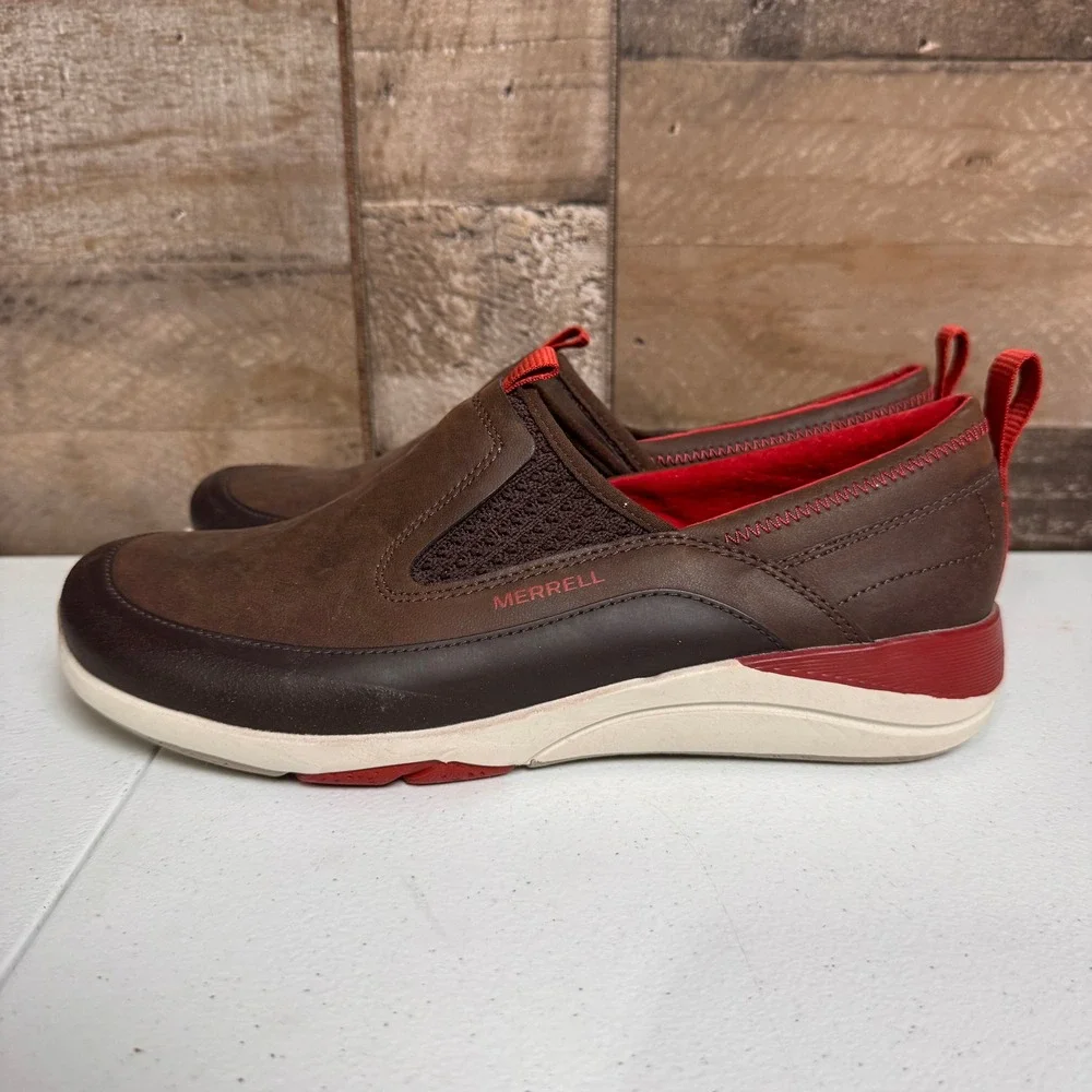 Merrell Slip On Shoes Womens 7.5 Brown Bracken J02284 Leather Hiking Outdoor
